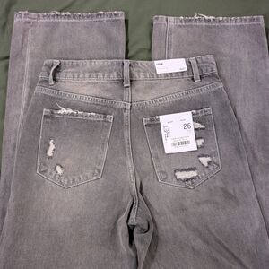 Trendy Gray Distressed Jeans